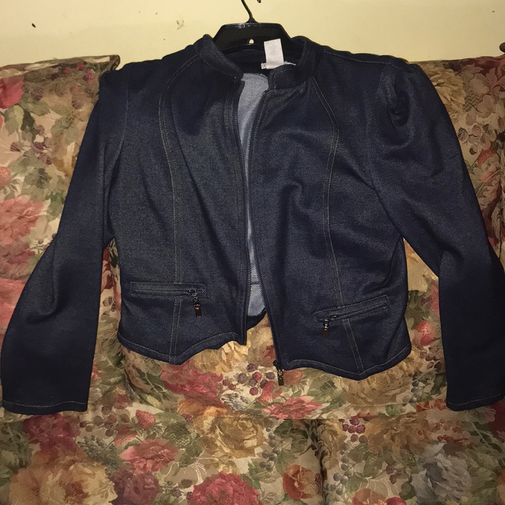 Jean stretchy jacket large
